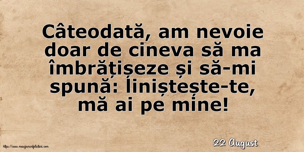 Felicitari de 22 August - 22 August - Liniștește-te, mă ai pe mine!