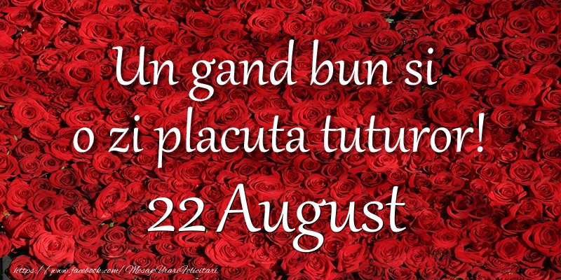Felicitari de 22 August - Un gand bun si  o zi placuta tuturor! August 22