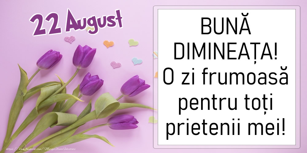 Felicitari de 22 August - 22 August - BUNĂ DIMINEAȚA! O zi frumoasă pentru toți prietenii mei!