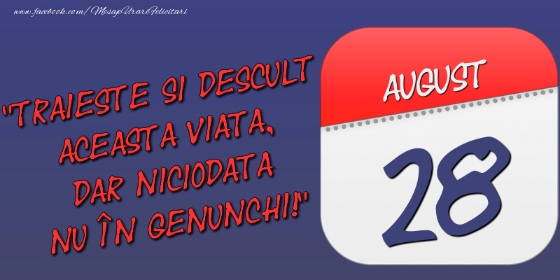 Trăieşte şi desculţ această viaţă, dar niciodată nu în genunchi! 28 August