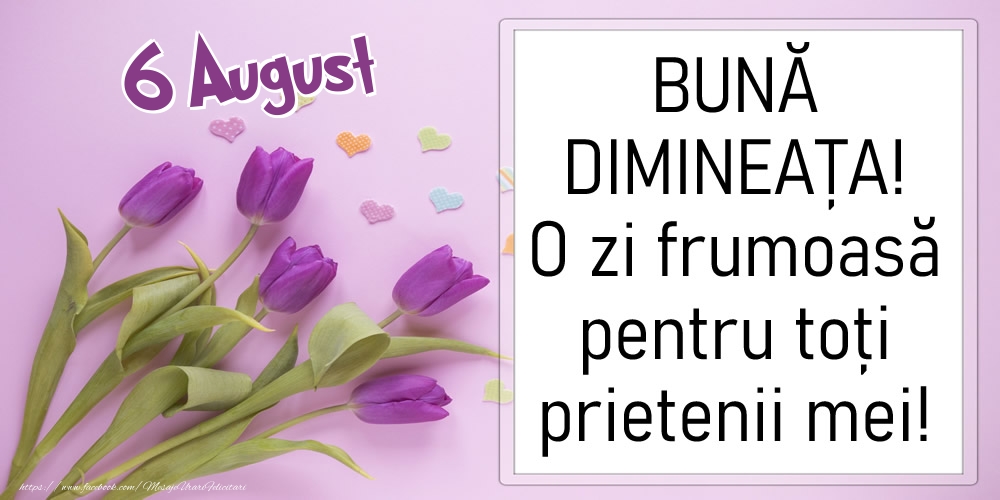 6 August - BUNĂ DIMINEAȚA! O zi frumoasă pentru toți prietenii mei!