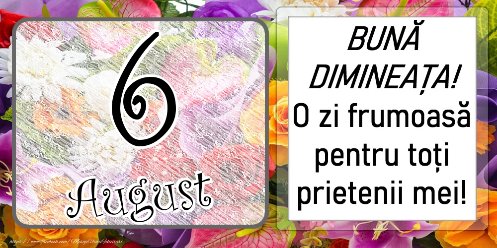 6 August - BUNĂ DIMINEAȚA! O zi frumoasă pentru toți prietenii mei!