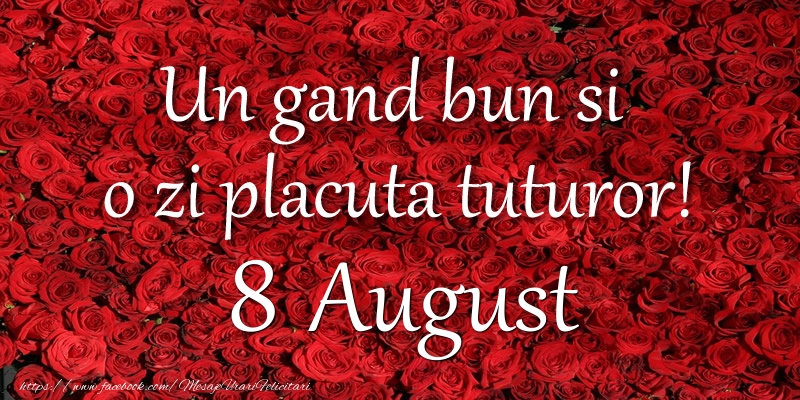 Felicitari de 8 August - Un gand bun si  o zi placuta tuturor! August 8