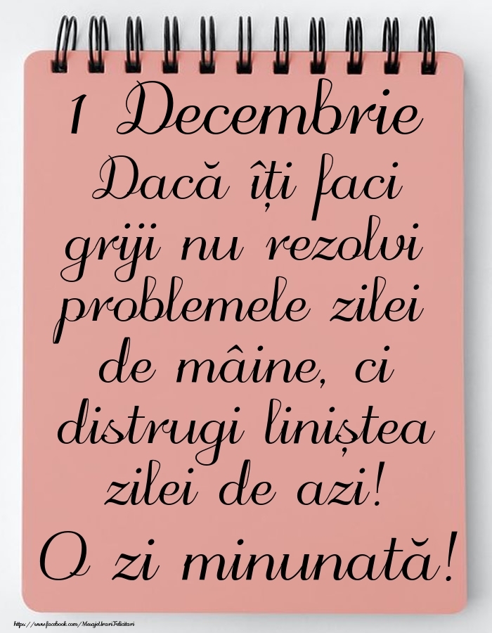 Felicitari de 1 Decembrie - 1 Decembrie - Mesajul zilei - O zi minunată!