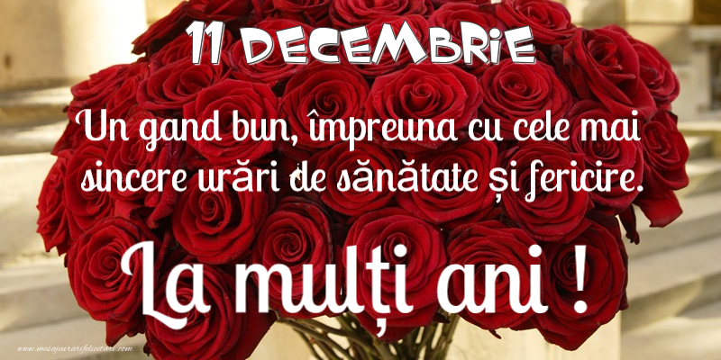 Felicitari de 11 Decembrie - 11 Decembrie - La multi ani!
