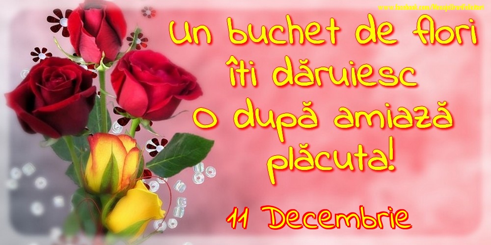 11.Decembrie -Un buchet de flori îți dăruiesc. O după amiază placuta!