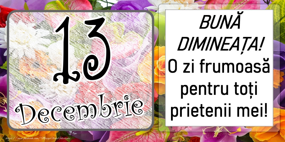13 Decembrie - BUNĂ DIMINEAȚA! O zi frumoasă pentru toți prietenii mei!