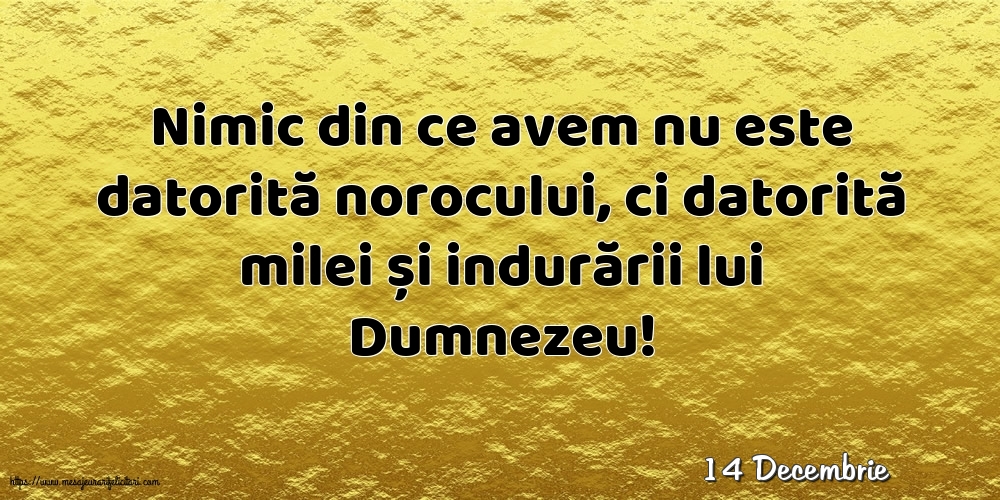 Felicitari de 14 Decembrie - 14 Decembrie - Nimic din ce avem nu este datorită norocului