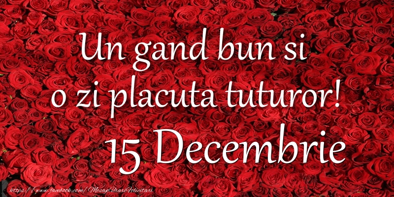 Un gand bun si  o zi placuta tuturor! Decembrie 15