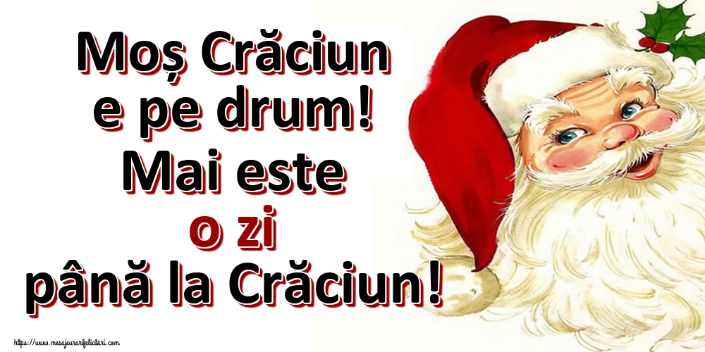 Felicitari de 23 Decembrie - Moș Crăciun e pe drum! Mai este o zi până la Crăciun!