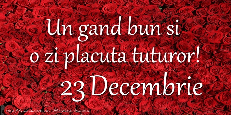 Un gand bun si  o zi placuta tuturor! Decembrie 23