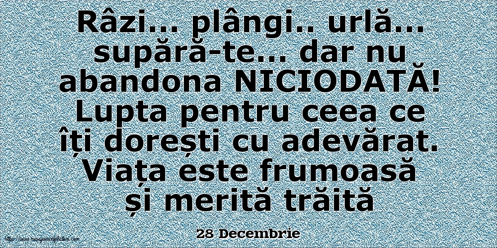 Felicitari de 28 Decembrie - 28 Decembrie - Lupta pentru ceea ce îți dorești