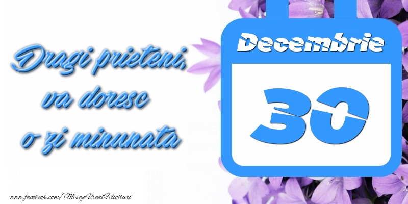 Decembrie 30 Dragi prieteni, va doresc o zi minunata