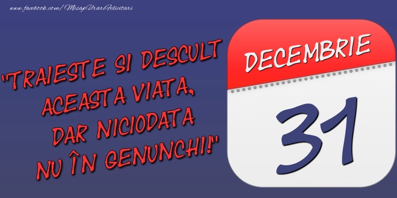 Trăieşte şi desculţ această viaţă, dar niciodată nu în genunchi! 31 Decembrie