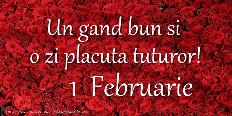 Felicitari de 1 Februarie - Un gand bun si  o zi placuta tuturor! Februarie 1
