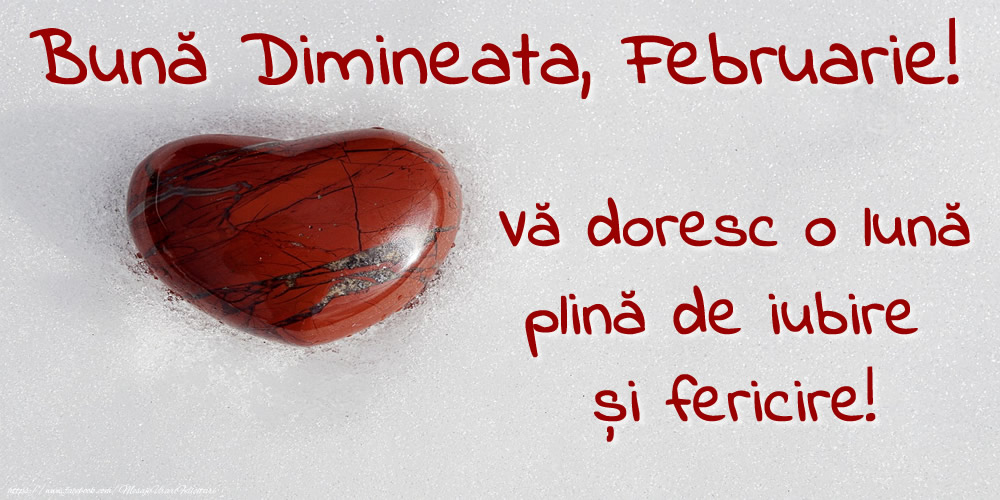 Bună Dimineata, Februarie! Vă doresc o lună plină de iubire și fericire!
