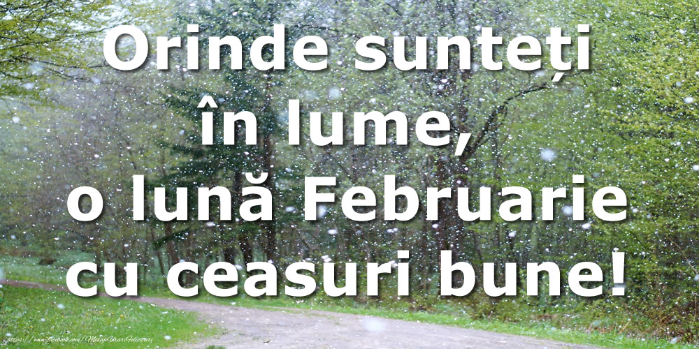 Felicitari de 1 Februarie - Orinde sunteți în lume, o lună Februarie cu ceasuri bune!