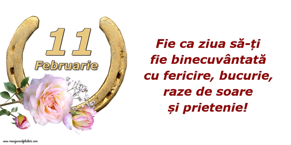 Felicitari de 11 Februarie - Fie ca ziua să-ți fie binecuvântată cu fericire, bucurie, raze de soare și prietenie!