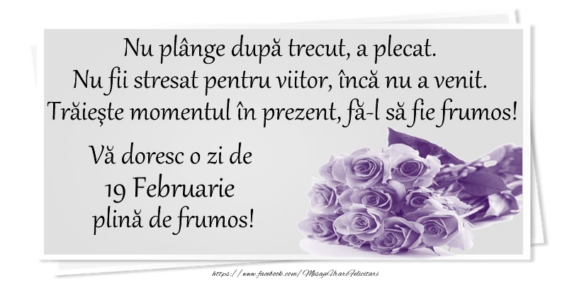 Felicitari de 19 Februarie - Va doresc o zi de 19 Februarie plina de frumos!