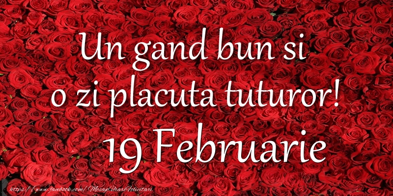 Un gand bun si  o zi placuta tuturor! Februarie 19