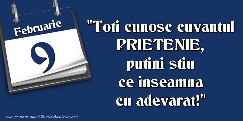 Toti cunosc cuvantul PRIETENIE, putini stiu ce inseamna cu adevarat! 9 Februarie