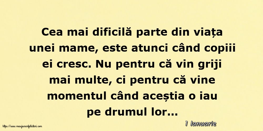 Felicitari de 1 Ianuarie - 1 Ianuarie - Cea mai dificilă parte din viața unei mame