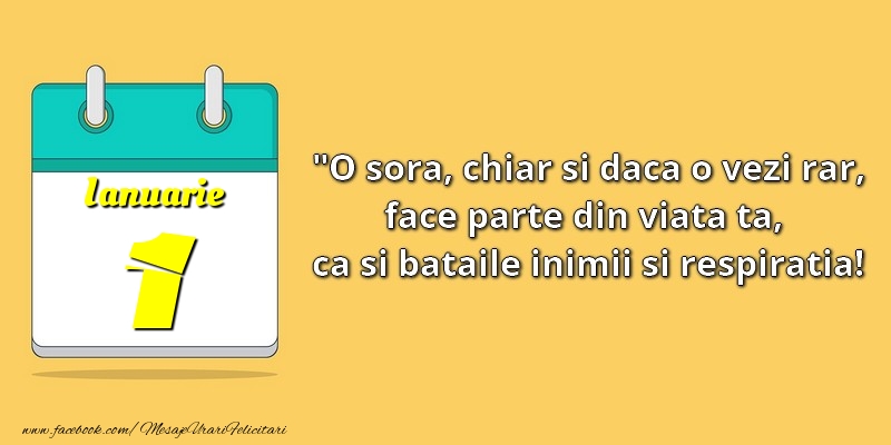 O soră, chiar şi dacă o vezi rar, face parte din viata ta, ca şi bătăile inimii şi respiraţia! 1Ianuarie