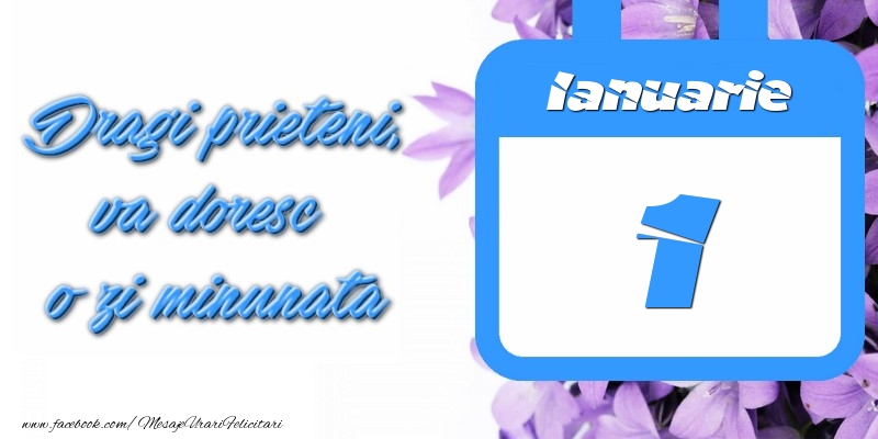Ianuarie 1 Dragi prieteni, va doresc o zi minunata