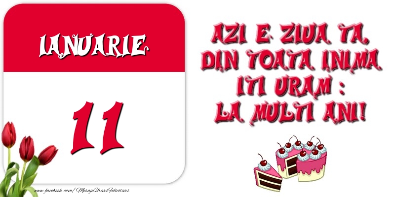 Azi e ziua ta, din toata inima iti uram: La multi ani! Ianuarie 11