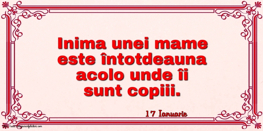 Felicitari de 17 Ianuarie - 17 Ianuarie - Inima unei mame