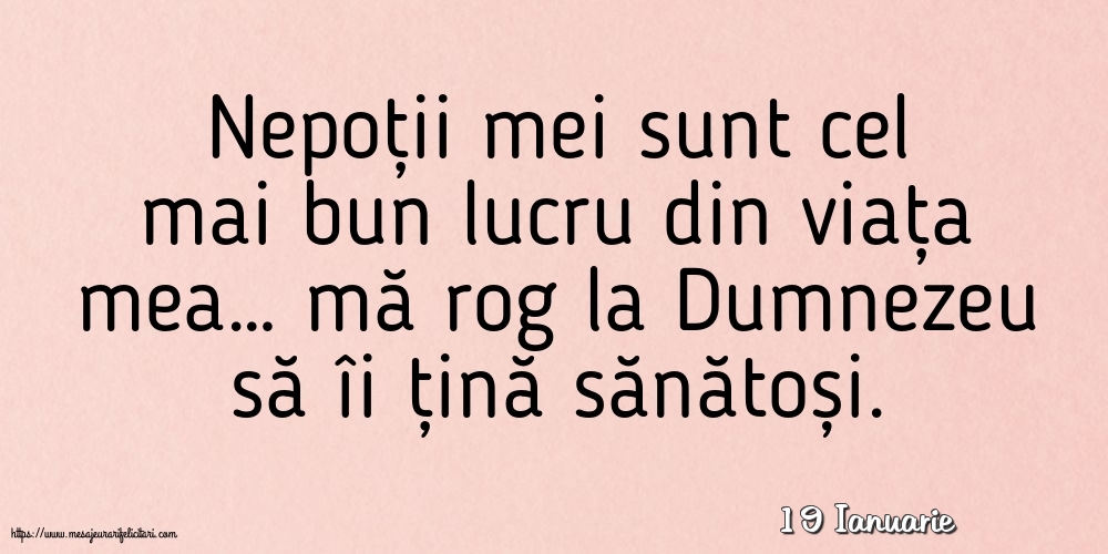 Felicitari de 19 Ianuarie - 19 Ianuarie - Nepoții mei sunt cel mai bun lucru din viața mea…