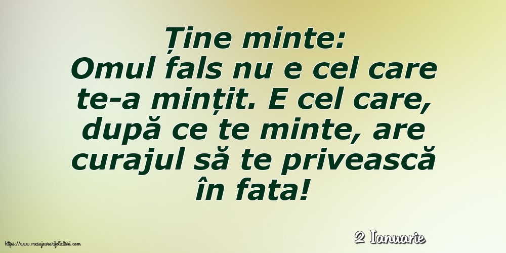 Felicitari de 2 Ianuarie - 2 Ianuarie - Ține minte: Ține minte