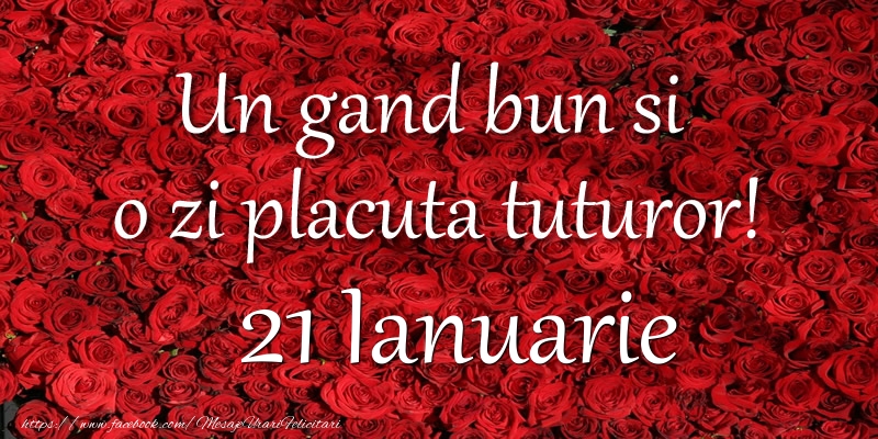 Felicitari de 21 Ianuarie - Un gand bun si  o zi placuta tuturor! Ianuarie 21