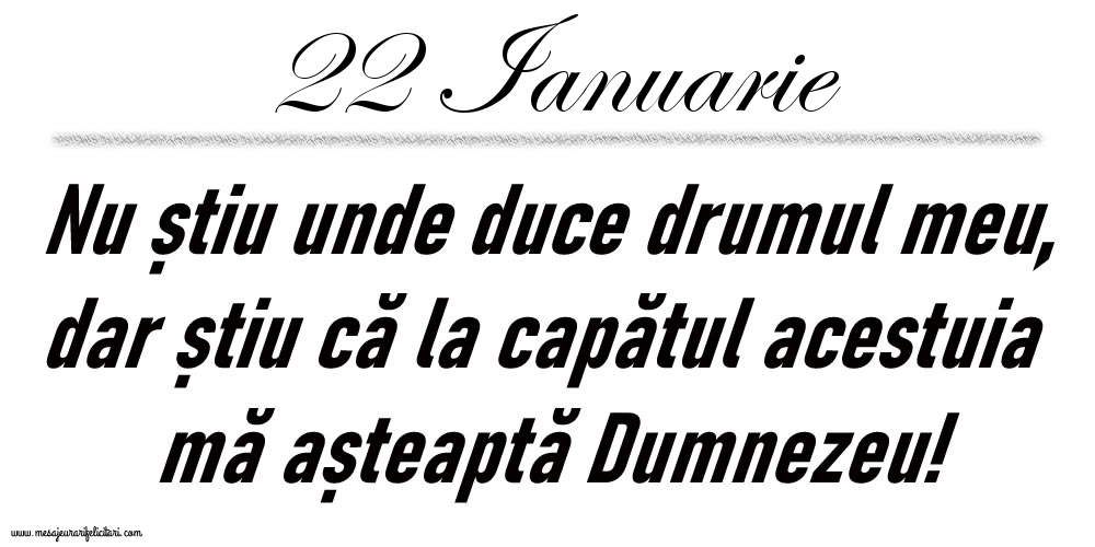 22 Ianuarie Nu știu unde duce drumul meu...
