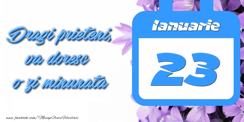 Ianuarie 23 Dragi prieteni, va doresc o zi minunata