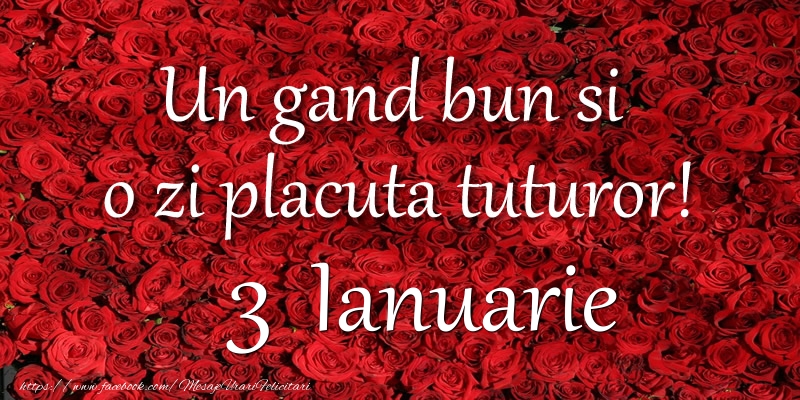 Un gand bun si  o zi placuta tuturor! Ianuarie 3