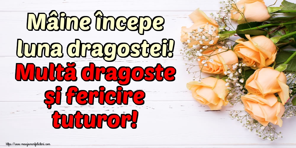 Felicitari de 31 Ianuarie - Mâine începe luna dragostei! Multă dragoste și fericire tuturor!