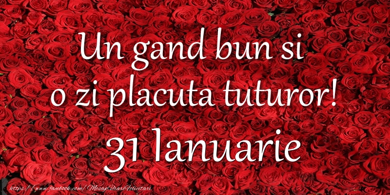 Felicitari de 31 Ianuarie - Un gand bun si  o zi placuta tuturor! Ianuarie 31