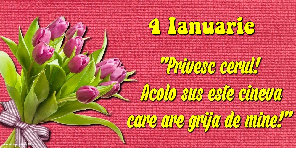 4.Ianuarie Privesc cerul! Acolo sus este cineva care are grija de mine!