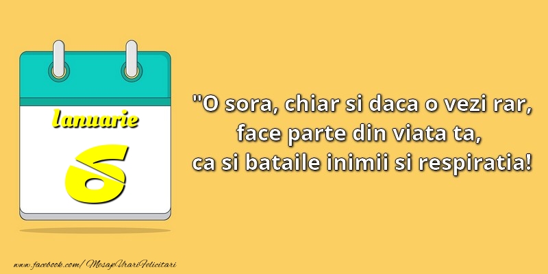 O soră, chiar şi dacă o vezi rar, face parte din viata ta, ca şi bătăile inimii şi respiraţia! 6Ianuarie