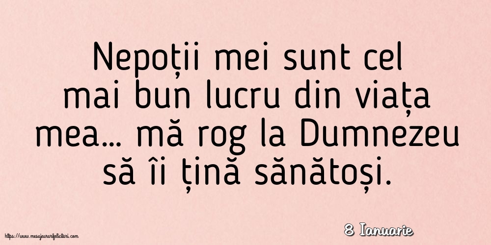 Felicitari de 8 Ianuarie - 8 Ianuarie - Nepoții mei sunt cel mai bun lucru din viața mea…