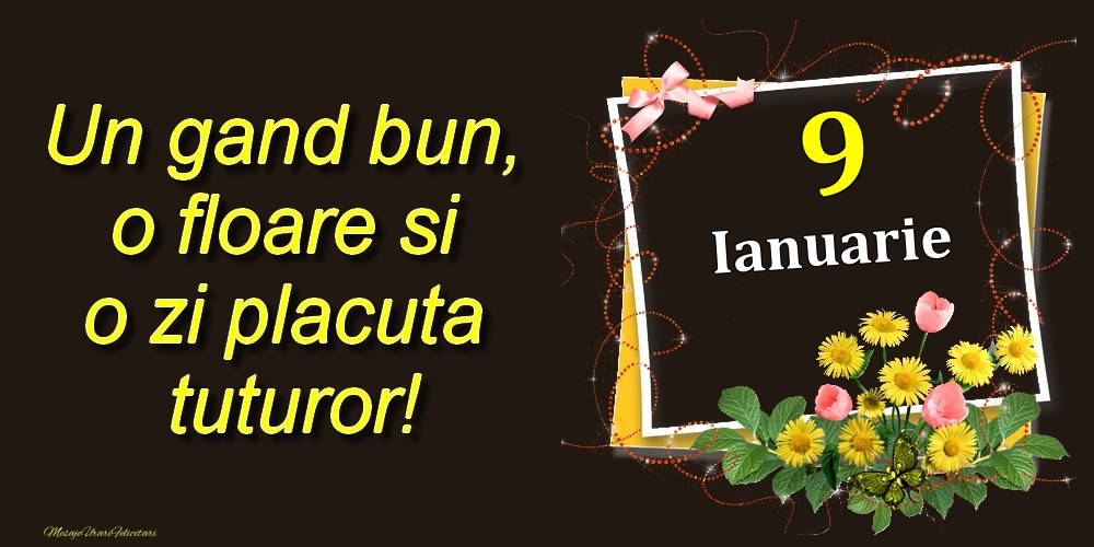 Ianuarie 9 Un gand bun, o floare si o zi placuta tuturor!