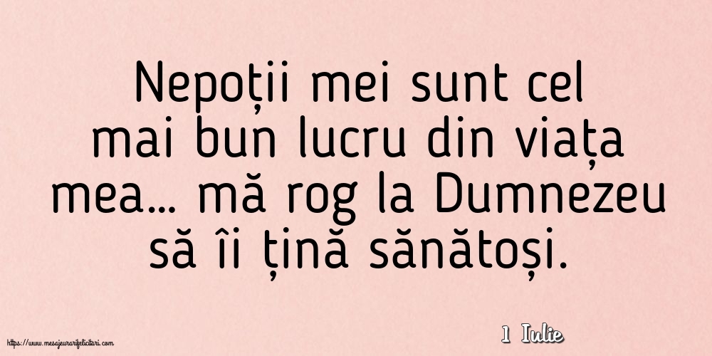 Felicitari de 1 Iulie - 1 Iulie - Nepoții mei sunt cel mai bun lucru din viața mea…