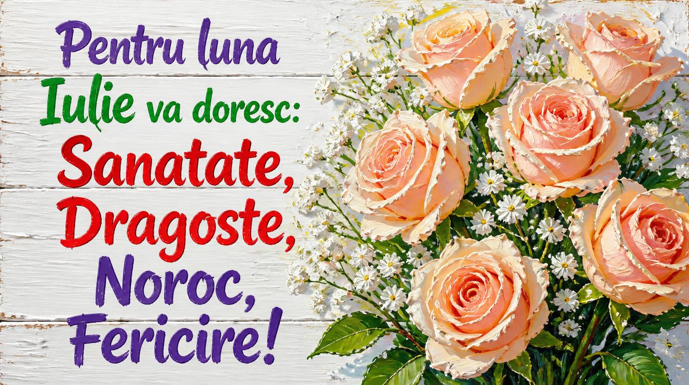 Felicitari de 1 Iulie - Pentru luna Iulie va doresc: Sanatate, Dragoste, Noroc, Fericire