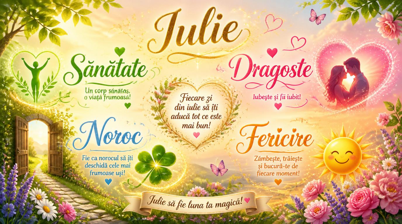 Felicitari de 1 Iulie - Pentru luna Iulie va doresc: Sanatate, Dragoste, Noroc, Fericire!