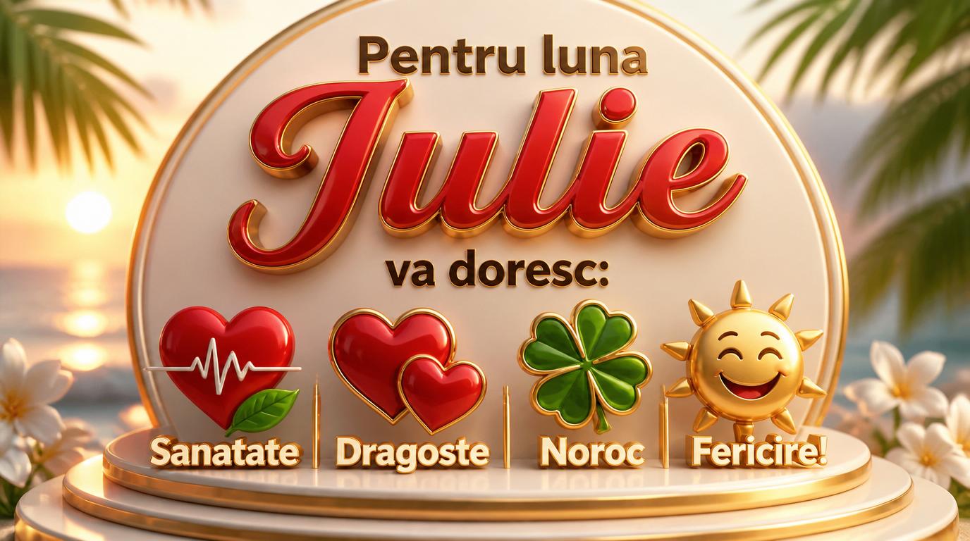 Felicitari de 1 Iulie - Pentru luna Iulie va doresc: Sanatate, Dragoste, Noroc, Fericire!