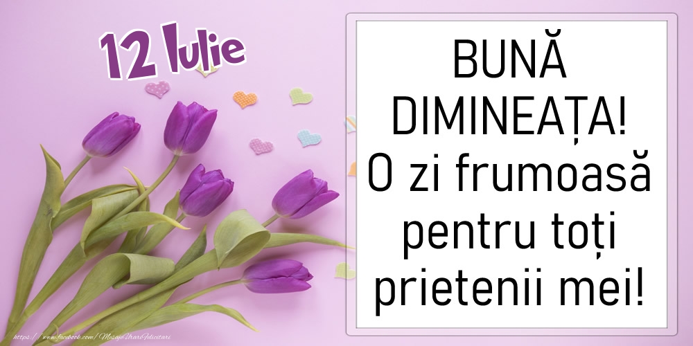 12 Iulie - BUNĂ DIMINEAȚA! O zi frumoasă pentru toți prietenii mei!