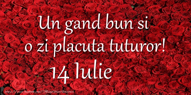 Un gand bun si  o zi placuta tuturor! Iulie 14