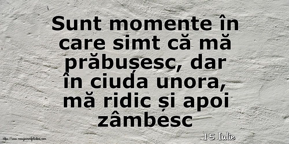 Felicitari de 15 Iulie - 15 Iulie - Sunt momente în care simt că mă prăbușesc