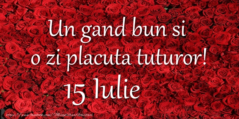 Un gand bun si  o zi placuta tuturor! Iulie 15